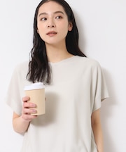 【洗える・4サイズ展開】後ろボタンニットプルオーバーフレンチスリーブ