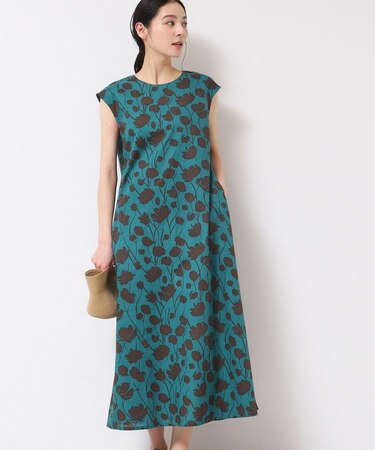 【リンクコーデ・洗える】フラワープリントワンピース