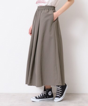 【ウエストゴム・洗える】ナイロンフレアスカート