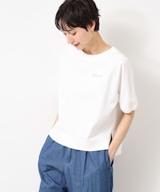 【洗える】クロップド丈ポイントロゴ入りカットソー（S～L）