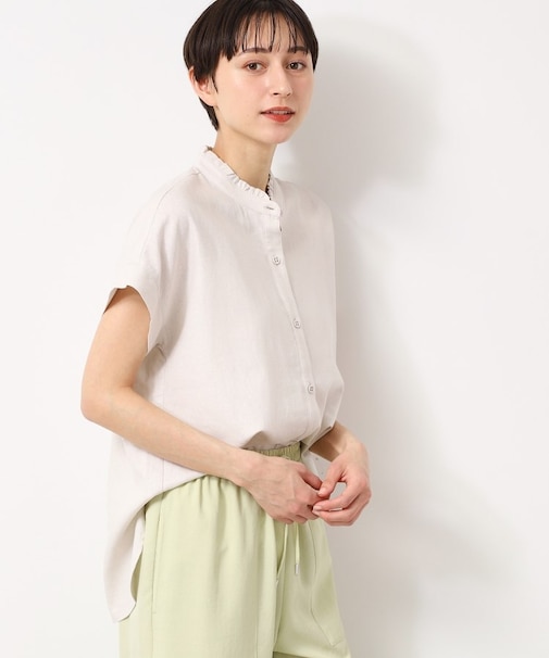 【洗える】フリルネックシャツ(XS~L)