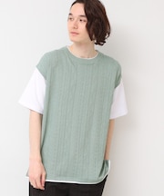 【洗える】ベストレイヤードライクTシャツ