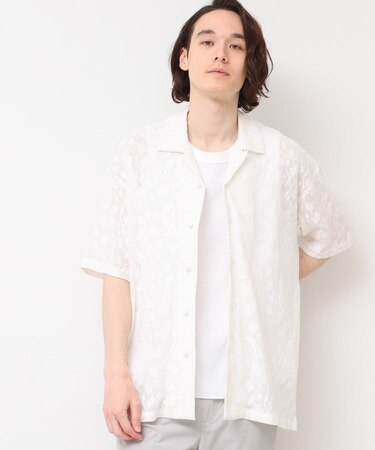 【洗える・インド刺繍】インドレースシャツ