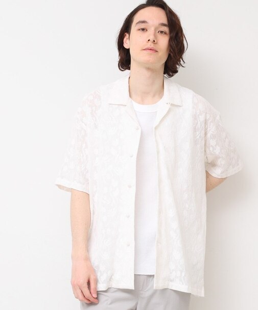 【洗える・インド刺繍】インドレースシャツ