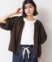 【洗える】ドローコード付きバルーン袖ブルゾン