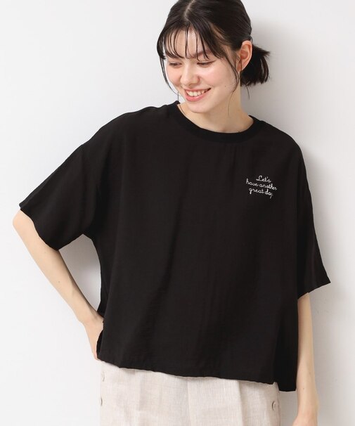 【洗える・4サイズ展開】ロゴ入りブラウス(XS~L)