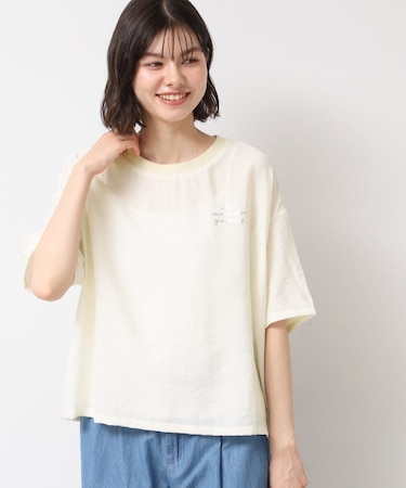 【洗える・4サイズ展開】ロゴ入りブラウス(XS~L)