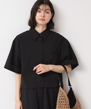 【撥水・セットアップ可能・洗える】ナイロンクロップド丈シャツ