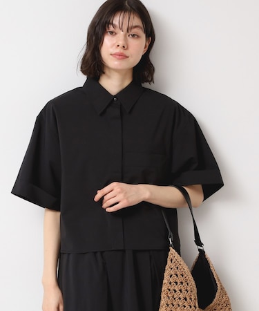 【撥水・セットアップ可能・洗える】ナイロンクロップド丈シャツ