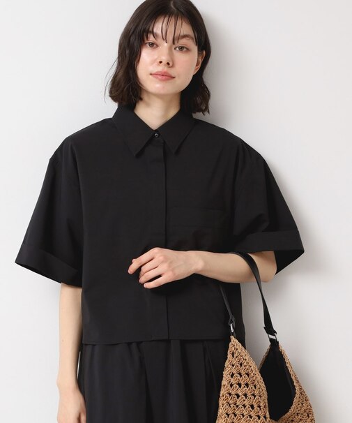 【撥水・セットアップ可能・洗える】ナイロンクロップド丈シャツ