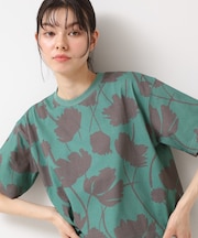 【リンクコーデ・洗える】フラワープリントTシャツ