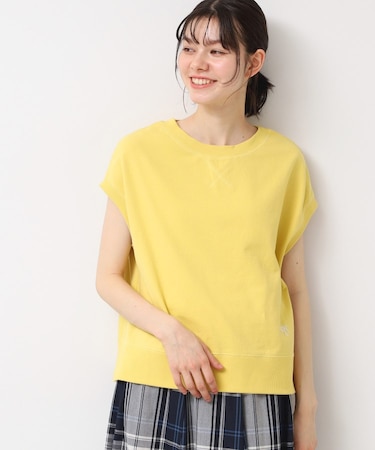 【洗える】フレンチスリーブリブ付きカットソー（S～L）