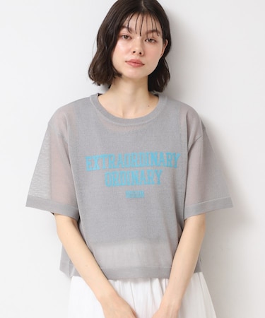 【洗える】シースルーロゴニット