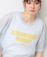 【洗える】シースルーロゴニット