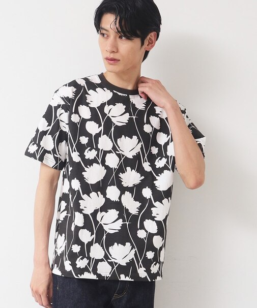 【リンクコーデ・洗える】フラワープリントTシャツ