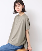 【洗える】ワイドラグランスリーブカットソー(XS~L)