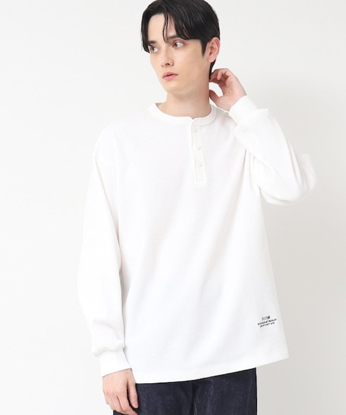 【洗える】ワッフルロングスリーブTシャツ