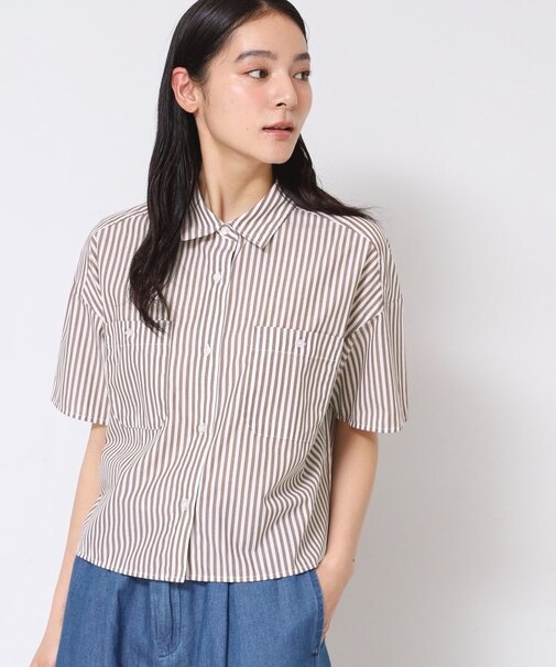 【洗える】クロップド丈シャツ（XS～L）