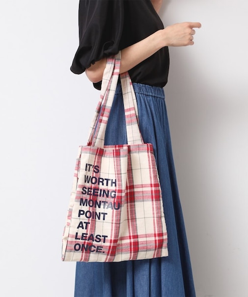 【A4収納可・軽量】チェックトート