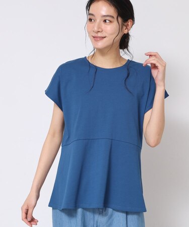 ◆【洗える】ペプラムチュニックカットソー(XS~L)