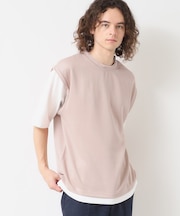【洗える】レイヤードライクTシャツ