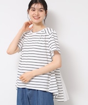 【洗える】バックプリーツデザインカットソー