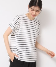 【洗える】袖タックデザインカットソー