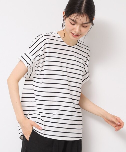 【洗える】袖タックデザインカットソー