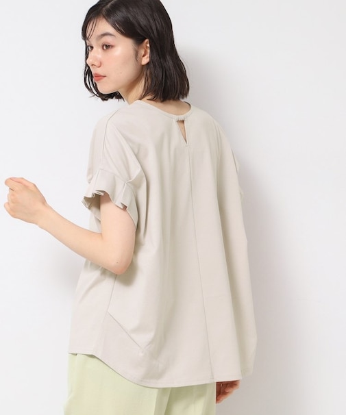 【洗える】袖タックデザインカットソー