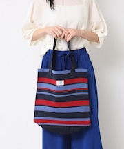 【マシンウォッシャブル・A4収納可】ランダムボーダーニットBAG