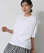 【二の腕カバー／UVカット】ランタンスリーブカットソー