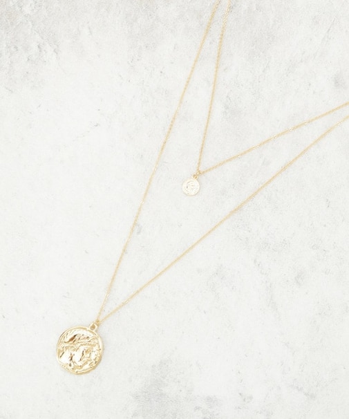 【3way】コインモチーフ2連ネックレス