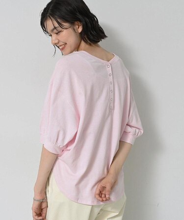 【360度可愛い/前後2WAY/洗える】ライトコットンヘンリーカットソー