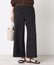 【洗える】フロッキードットパンツ