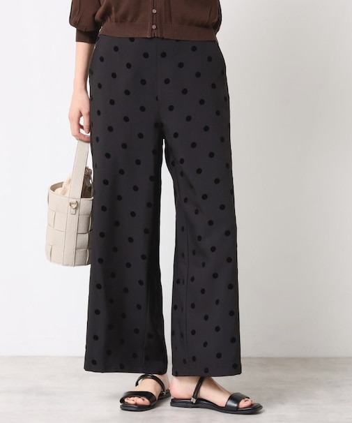 【洗える】フロッキードットパンツ