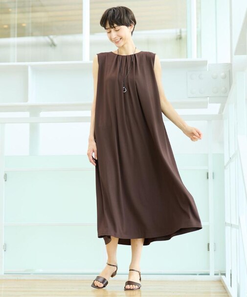 【接触冷感】スムースポンチワンピース