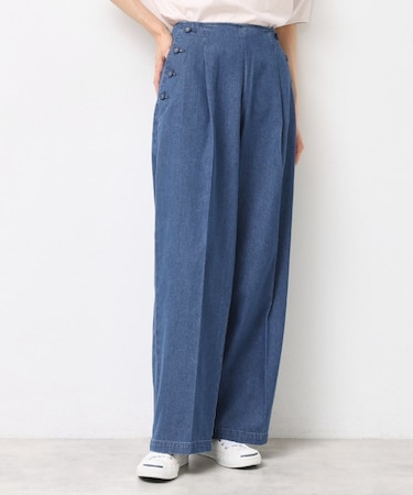 【洗える】デニムワイドマリンパンツ