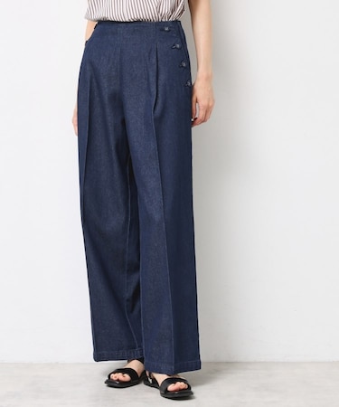 【洗える】デニムワイドマリンパンツ