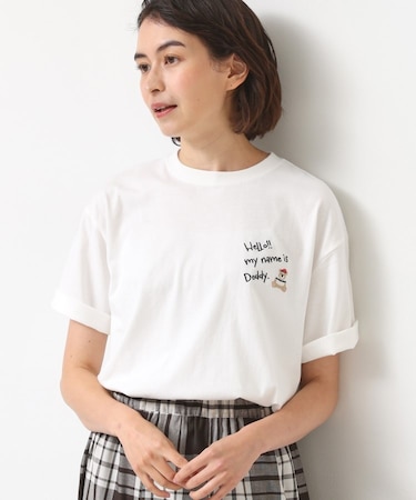 【ユニセックス・洗える】Deddy刺繍入り オーガニックコットンTシャツ