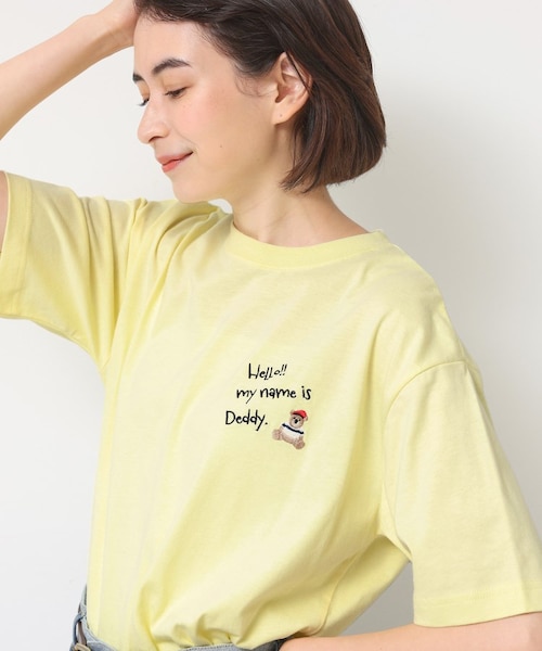 ユニセックス・洗える】Deddy刺繍入り オーガニックコットンT