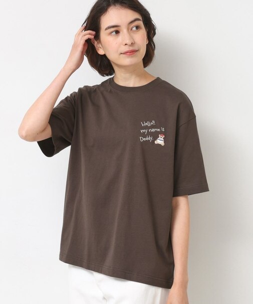 【ユニセックス・洗える】Deddy刺繍入り オーガニックコットンTシャツ