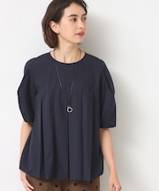 【洗える】タックデザインブラウス