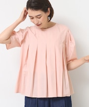 【洗える】タックデザインブラウス