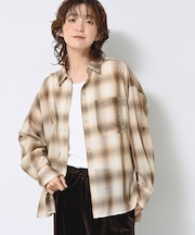【洗える】シアーオンブレーチェックシャツ