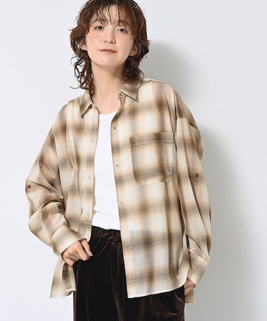【洗える】シアーオンブレーチェックシャツ
