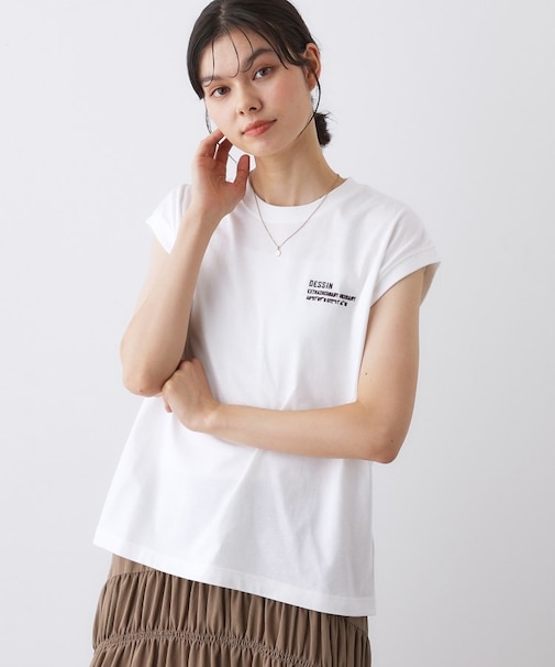 【洗える】オーガニックコットンフレンチスリーブ