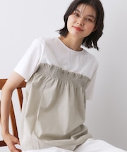 【洗える】ビスチェ風ドッキングカットソー