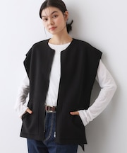 【洗える】ダブルフェイスジップジレ