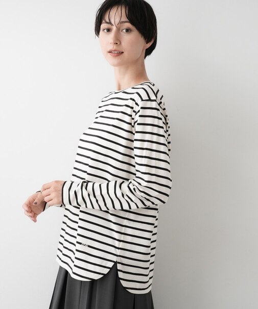 【選べる首元デザイン/洗える】クルーネックロングTシャツ