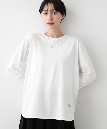 【選べる首元デザイン/洗える】クルーネックロングTシャツ